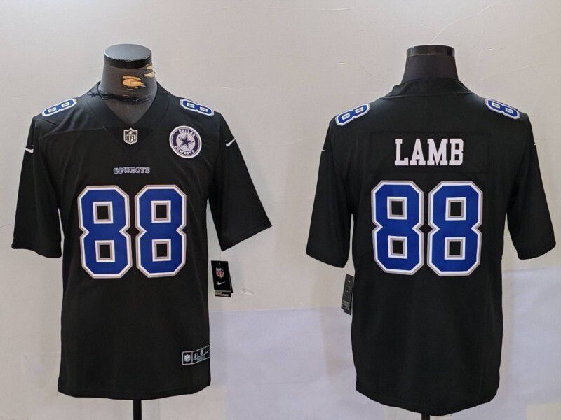 Men 2025 Dallas Cowboys Nike #88 Lamb Black Throwback Limited NFL Jersey  001->detroit lions->NFL Jersey